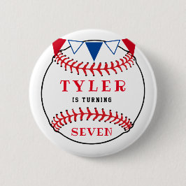 Baseball Sports Birthday Ronde Button 5,7 Cm