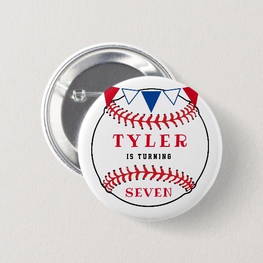 Baseball Sports Birthday Ronde Button 5,7 Cm (Voorkant /achterkant)