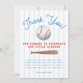 Baseball Sports Boy Baby shower Bedankkaart