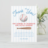 Baseball Sports Boy Baby shower Bedankkaart (Staand voorkant)