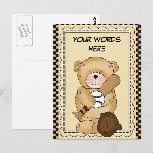 Baseball Sports Briefkaart (Voorkant / Achterkant)