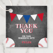 Baseball Sports Chalkboard Kinder Hartelijk dank Bedankjes Labels (Voorkant)