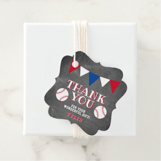 Baseball Sports Chalkboard Kinder Hartelijk dank Bedankjes Labels (In situ)