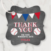 Baseball Sports Chalkboard Kinder Hartelijk dank Bedankjes Labels (Voorkant)