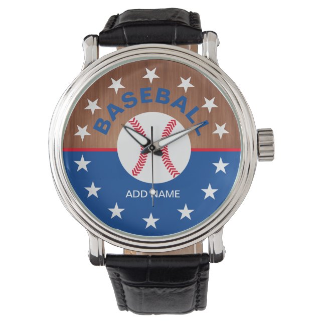 Baseball Sports Custom Horloge (Voorkant)