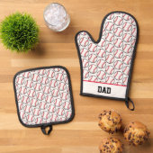 Baseball Sports DAD Ball Game Fathers Day Ovenwant & Pannenlap Set (Top down)