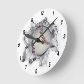 Baseball Sports Fan Round Clock Ronde Klok (Hoek)