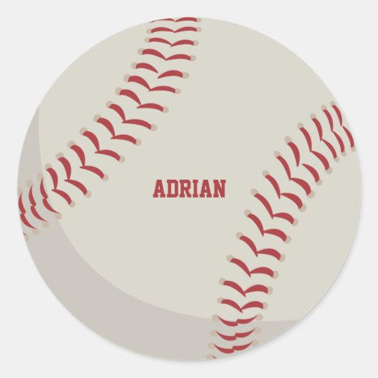 Baseball Sports Gepersonaliseerd Ronde Sticker (Voorkant)