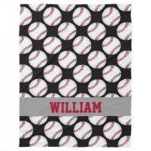 Baseball Sports Gepersonaliseerd zwart-wit rood