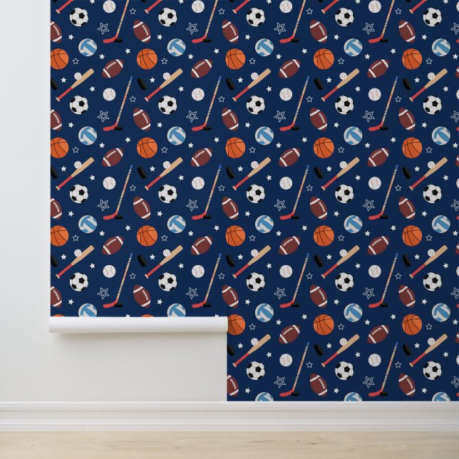 Baseball sports Pattern  Behang (Applicatie)