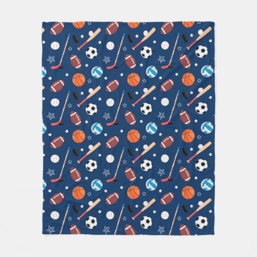 Baseball sports Pattern  Fleece Deken (Voorkant)