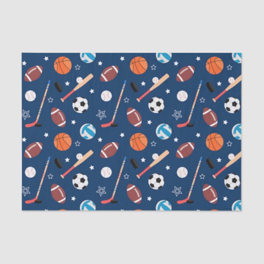 Baseball sports Pattern  Tissuepapier (Voorkant)