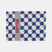 Baseball Sports Persoonlijk Rood Blauw Fleece Deken (Voorkant (Horizontaal))