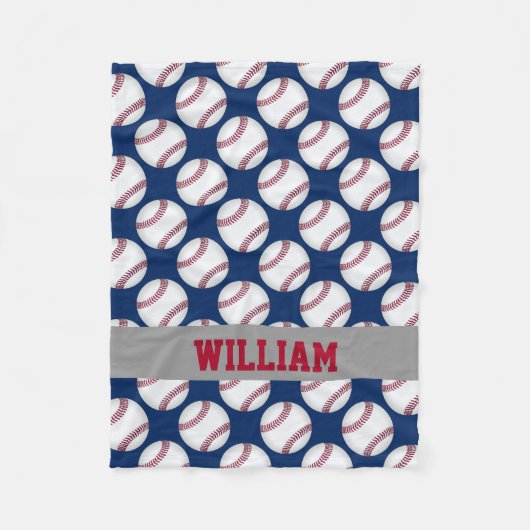 Baseball Sports Persoonlijk Rood Blauw Fleece Deken (Voorkant)