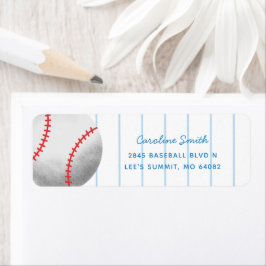 Baseball Sports Red en Blue Return Address Etiket