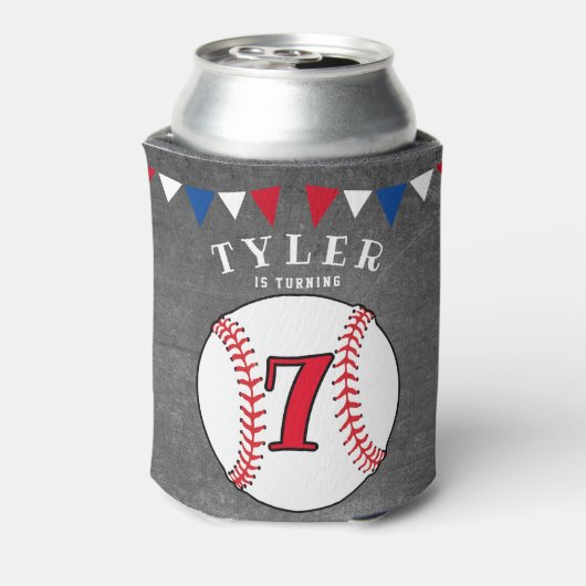 Baseball Sports schoolbord verjaardagsfeestje Blikjeskoeler (Blikje Achterkant)