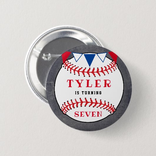 Baseball Sports schoolbord verjaardagsfeestje Ronde Button 5,7 Cm (Voorkant /achterkant)