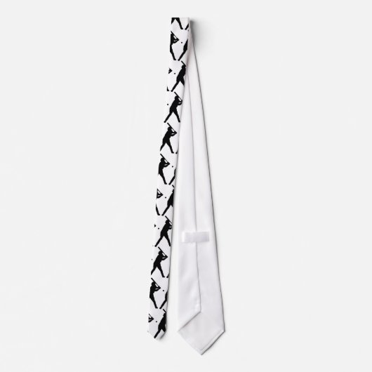 BaseBall Sports Stropdas Zwart Wit (Achterkant)