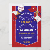 Baseball Sports Thema Birthday Party Uitnodiging (Voorkant)