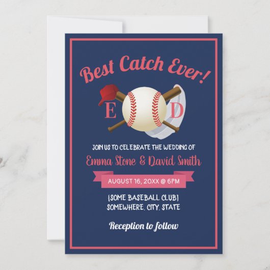 Baseball Sports Theme Navy Blue Weddenschap Kaart (Voorkant)