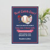 Baseball Sports Theme Navy Blue Weddenschap Kaart (Staand voorkant)