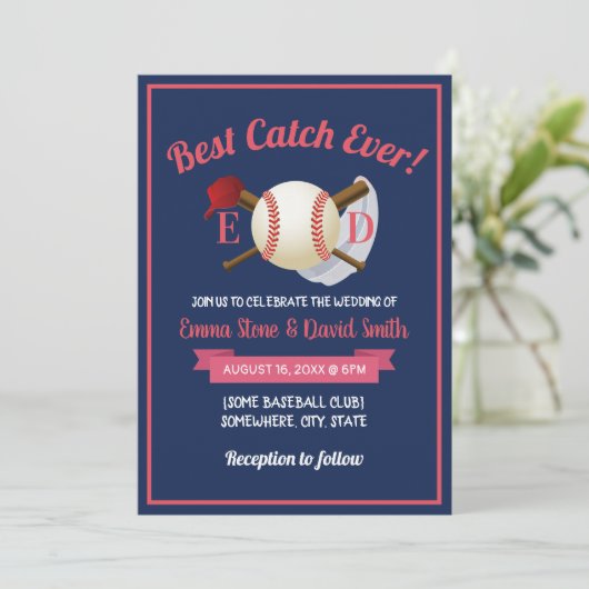Baseball Sports Theme Navy Blue Weddenschap Kaart (Staand voorkant)