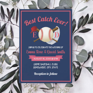Baseball Sports Theme Navy Blue Weddenschap Kaart