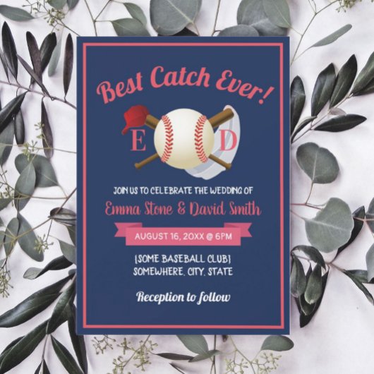 Baseball Sports Theme Navy Blue Weddenschap Kaart