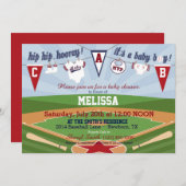 Baseball Sports Thmed Baby shower Kaart (Voorkant / Achterkant)