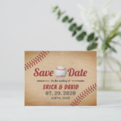  Baseball Sports Wedding Save the Date Aankondigingskaart (Staand voorkant)