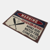 Baseball Sports Welcome Mat, Funny Baseball Doorma Deurmat (Schuin)