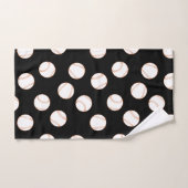 Baseball Sports White Baseball Pattern Black BG Bad Handdoek (Handdoek)