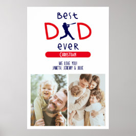 Baseball Sportsport Beste vader ooit Fotofeesten D Poster