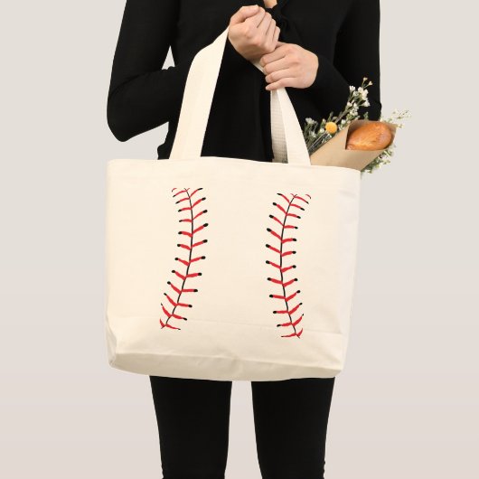 Baseball Sportstijl Baseball Thema Grote Tote Bag (Voorkant (product))