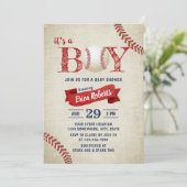  Baseball Sportthema Jongen Baby shower Kaart (Staand voorkant)