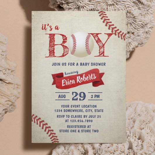  Baseball Sportthema Jongen Baby shower Kaart