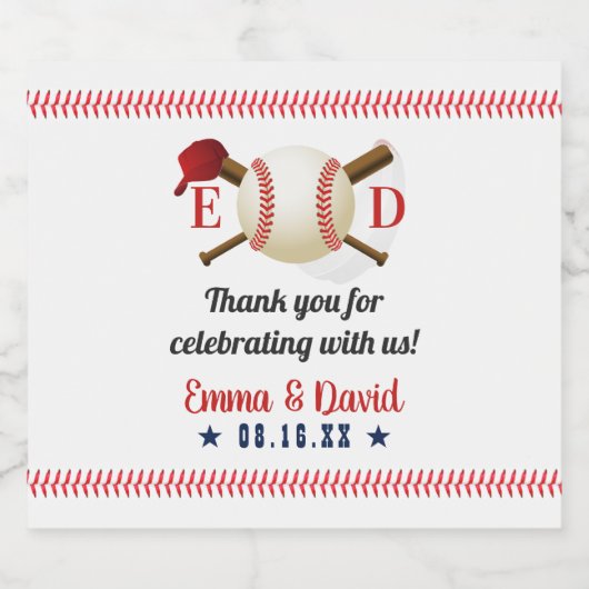 Baseball Sportthema Weddenschap Bier Etiket (Enkel label)