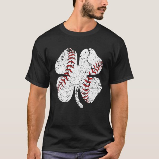 Baseball St Patricks Day Boys Man Catcher Pitcher T-shirt (Voorkant)