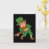 Baseball St Patricks Day Leprechaun Hitter Batter Kaart (Gele Bloem)