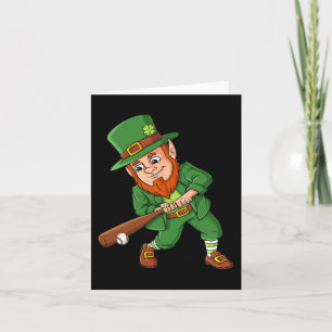 Baseball St Patricks Day Leprechaun Hitter Batter Kaart