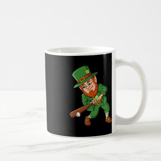 Baseball St Patricks Day Leprechaun Hitter Batter Koffiemok (Rechts)
