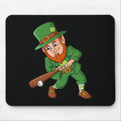 Baseball St Patricks Day Leprechaun Hitter Batter Muismat (Voorkant)