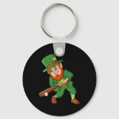 Baseball St Patricks Day Leprechaun Hitter Batter Sleutelhanger (Voorkant)