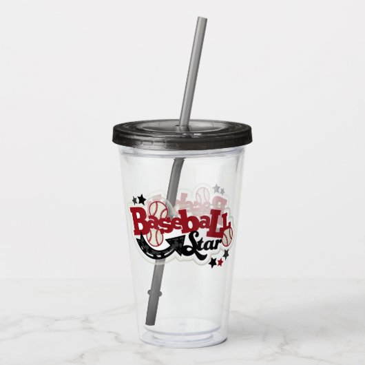 Baseball Star Acryl Drinkbeker (Achterkant)