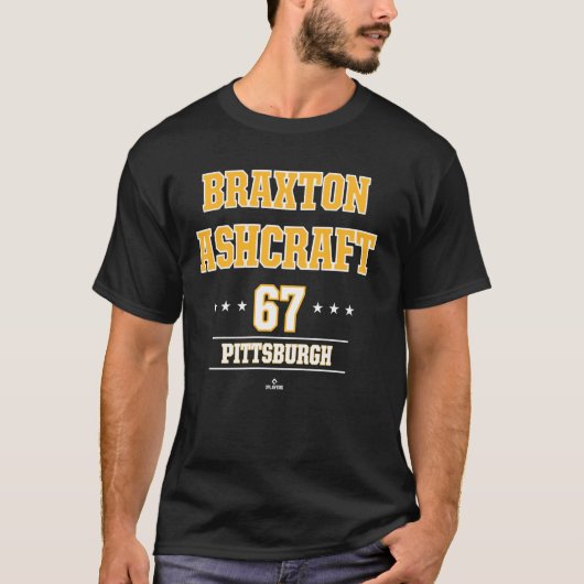 Baseball Star Braxton Ashcraft Pittsburgh MLBPA T-shirt (Voorkant)