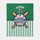 Baseball ⚾ Star - Donkerblauw en groen Fleece Deken (Voorkant)