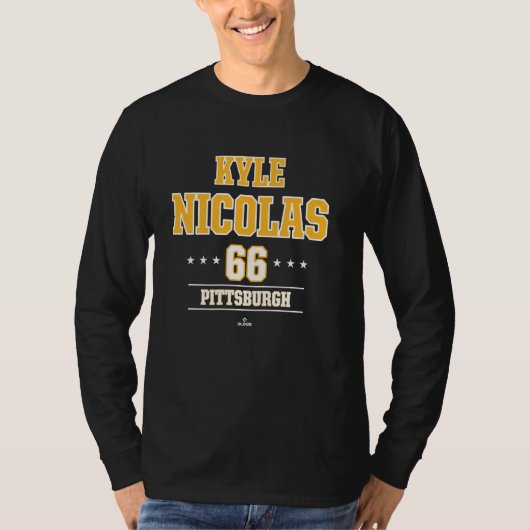 Baseball Star Kyle Nicolas Pittsburgh MLBPA T-shirt (Voorkant)