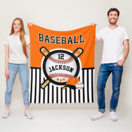 Baseball ⚾ Star - Oranje en zwart Fleece Deken