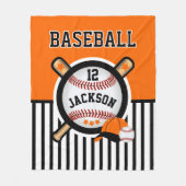 Baseball ⚾ Star - Oranje en zwart Fleece Deken (Voorkant)