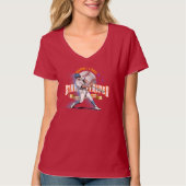 Baseball Stars & Stripes (D. mode) | Dames V-hals T-shirt (Voorkant)
